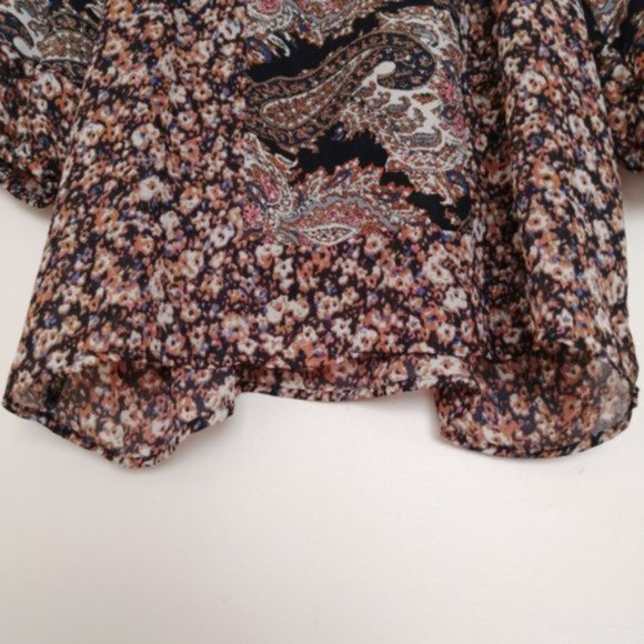 Notations Black and Pink Printed Pattern ¾ Sleeve Blouse - Picture 8 of 9